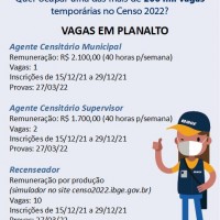 Censo 2022, há vagas para Planalto!